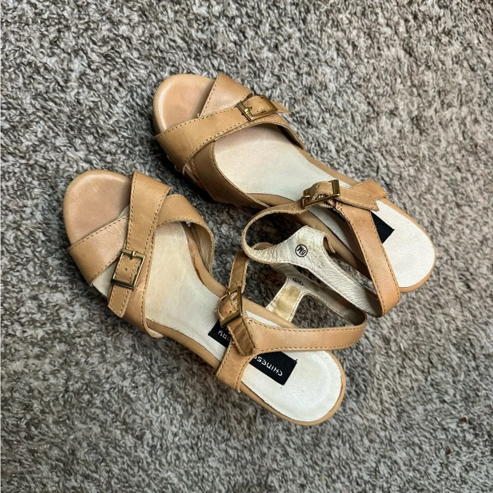 Chinese Laundry Tan Platform Heels Size 6